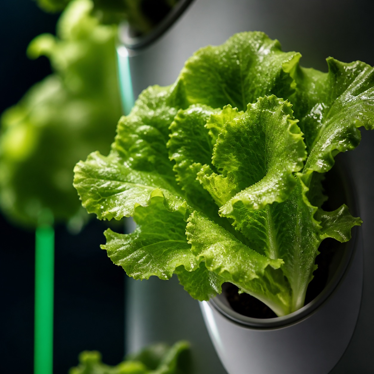 Fresh hydroponic lettuce